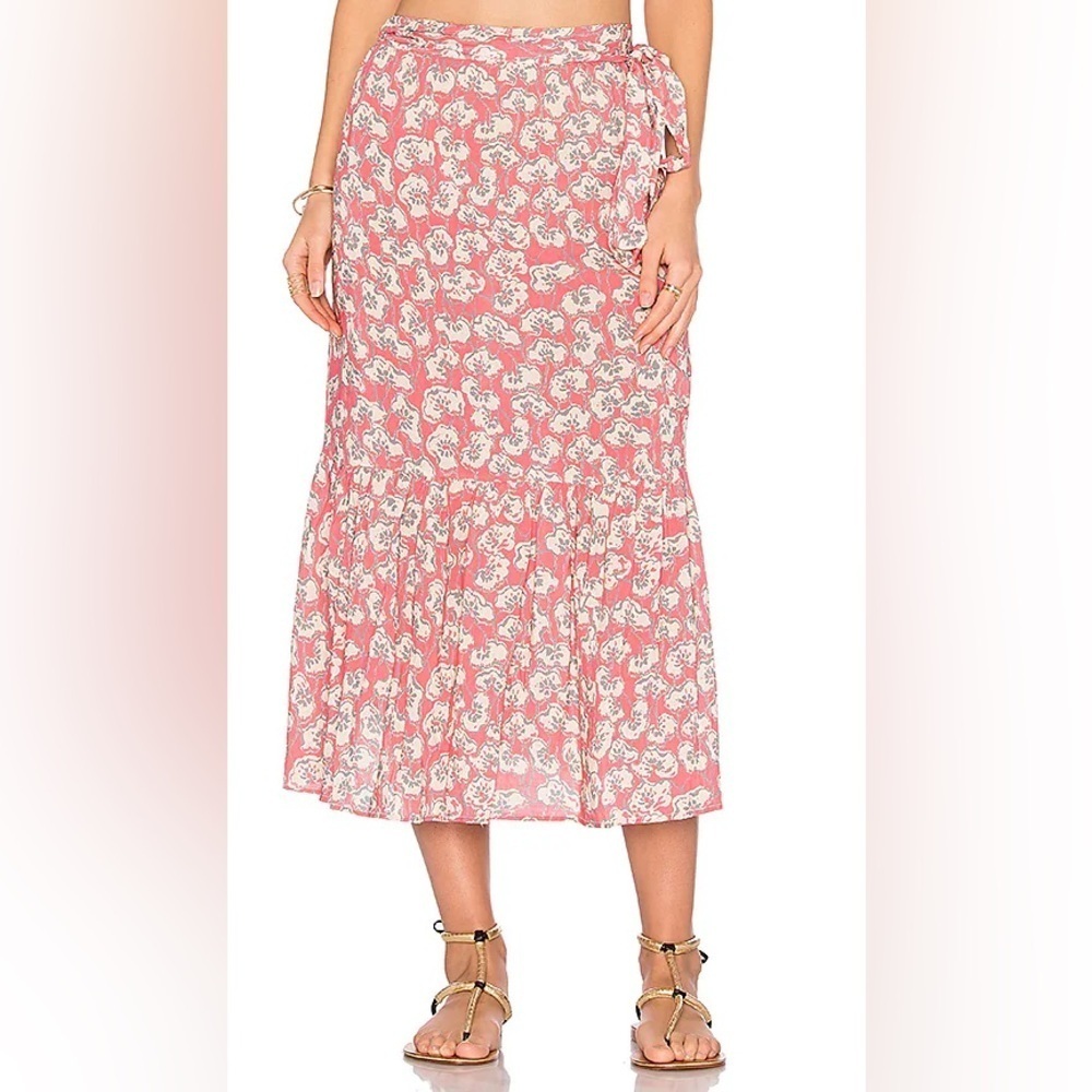 Eberjey Flor Roza Wrap Skirt in Hibiscus Floral Print Size Medium / Large